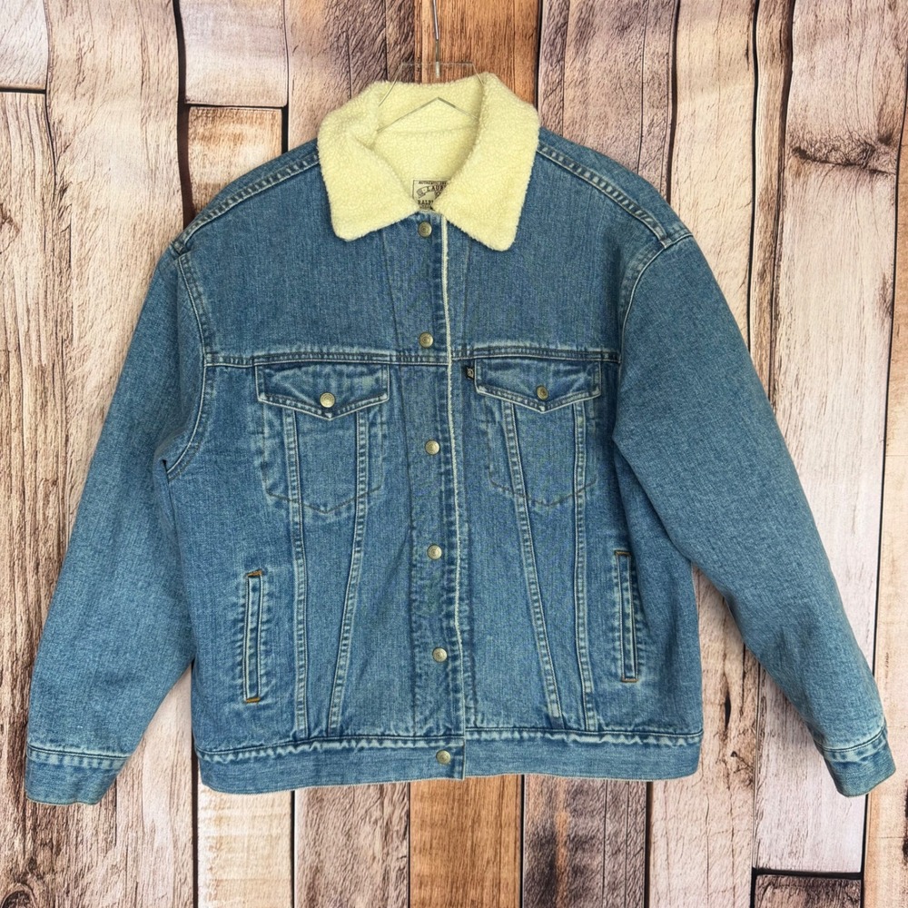 Lauren Ralph Lauren Jacket Denim Sherpa Lined Vintage Heritage 1990s Size Small